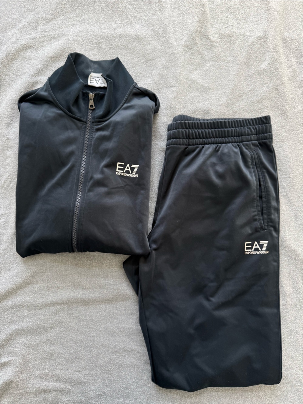 Emporio Armani EA7 Dark Charcoal Zip-Front Track Jacket